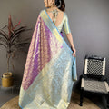 Luxury Purple Kanjivaram Woven  Saree Zari Border for Wedding