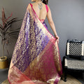Gracefull Purple Kanjivaram Katan Silk Jacquard Zari Work  Saree for Wedding