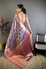 Gracefull Purple Kanjivaram Katan Silk Jacquard Zari Work  Saree for Wedding