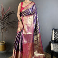 Gracefull Purple Kanjivaram Katan Silk Jacquard Zari Work  Saree for Wedding