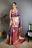 Gracefull Purple Kanjivaram Katan Silk Jacquard Zari Work  Saree for Wedding