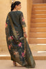 Elegant Olive Green Silk Blend Embroidery Palazzo Suit Dupatta