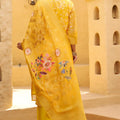 Beautiful Yellow Silk Blend Embroidery Work Salwar Suit Dupatta for Women