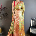 Gracefull Pista Green Kanjivaram Semi Silk Jacquard Zari Work Saree for Wedding