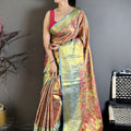 Royal Aqua Blue Kanjivaram Semi Silk Floral Jacquard Zari Work Saree for Wedding