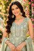 Charming Pista Green Chiffon Designer Sharara Suit with Embroidery Work and Designer Dupatta