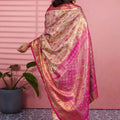 Beautiful Pink Kanchipuram Silk Saree Weaving Work for Women