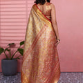 Premium Beige Kanchipuram Silk Saree with Weaving Work for Women