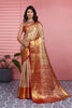 Premium Beige Kanchipuram Silk Saree with Weaving Work for Women