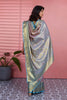 Stylish Lavender Kanchipuram Silk Saree with Weaving Work for Women