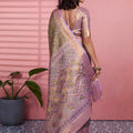 Premium Olive Green Kanchipuram Silk Saree with Weaving Work for Women