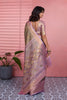 Premium Olive Green Kanchipuram Silk Saree with Weaving Work for Women