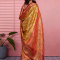 Graceful Mustard Yellow Kanchipuram Silk Saree with Weaving Work for Women