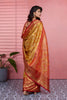 Graceful Mustard Yellow Kanchipuram Silk Saree with Weaving Work for Women