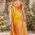 Gracefull Mustard Yellow Soft Silk Saree with Jacquard Work for Wedding