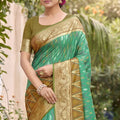 Stylish Sea Green Soft Silk Saree with Jacquard Work for Wedding