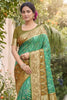 Stylish Sea Green Soft Silk Saree with Jacquard Work for Wedding
