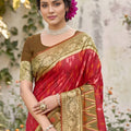 Beautifull Rani Pink Soft Silk Saree with Jacquard Work for Wedding