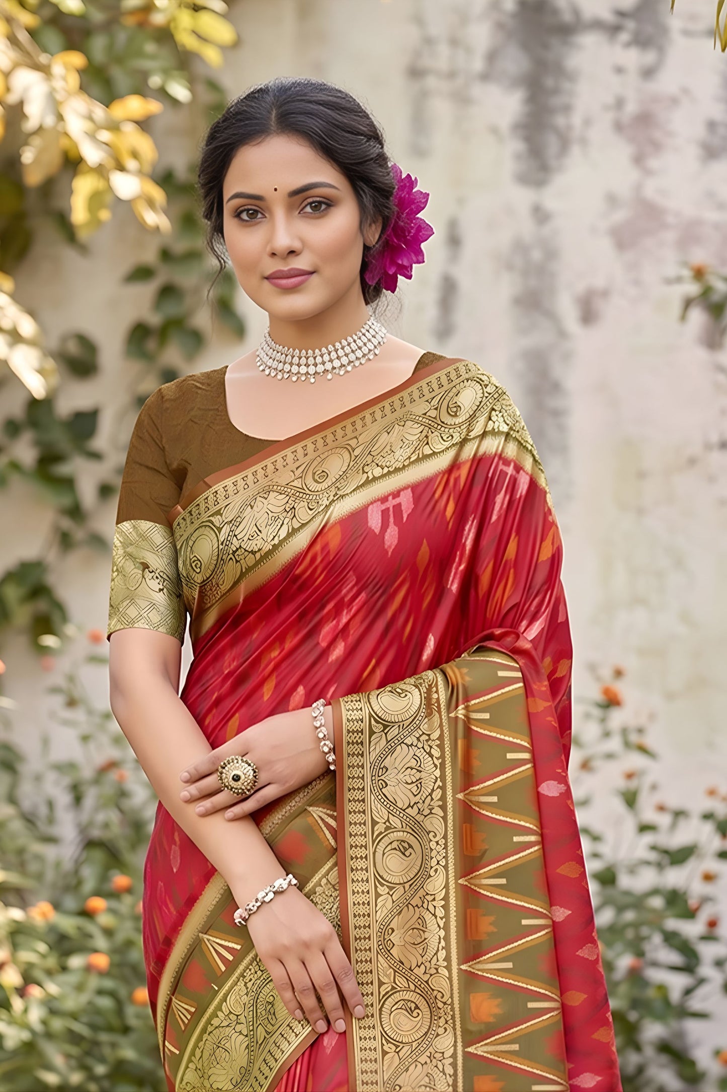 Beautifull Rani Pink Soft Silk Saree with Jacquard Work for Wedding
