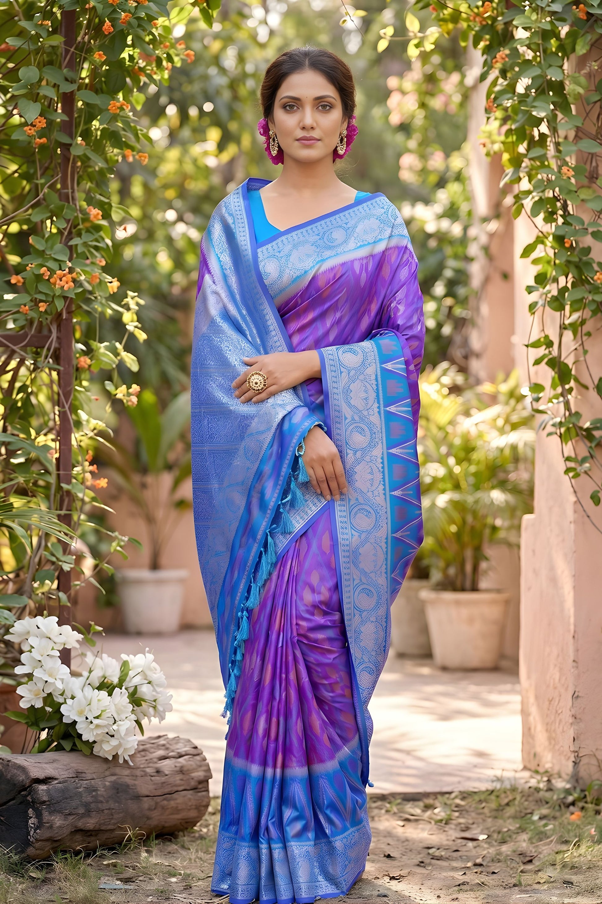 Royal Purple Soft Silk Saree with Jacquard Work for Wedding