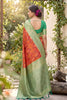 Beautifull Coral Pink Soft Silk Saree with Jacquard Work for Wedding