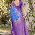 Royal Sky Blue Soft Silk Saree with Jacquard Work for Wedding
