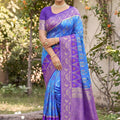 Royal Sky Blue Soft Silk Saree with Jacquard Work for Wedding