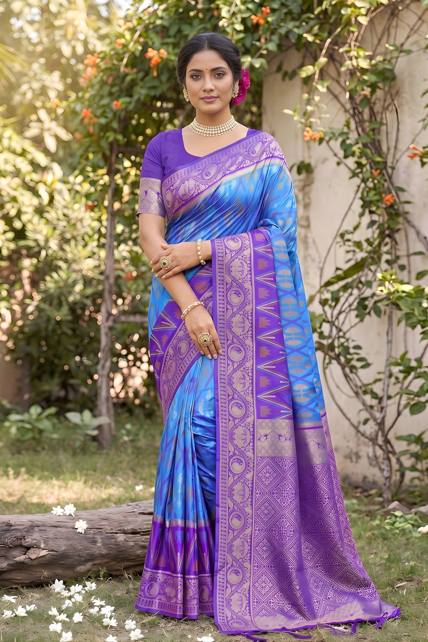 Royal Sky Blue Soft Silk Saree with Jacquard Work for Wedding