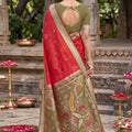 Royal Red Soft Silk Saree with Jacquard Work Rich Border for Wedding