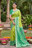 Gracefull Lime Green Soft Silk Saree Jacquard Work Border for Wedding