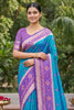 Stylish Sky Blue Soft Silk Saree with Jacquard Work Rich Border for Wedding