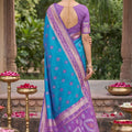 Stylish Sky Blue Soft Silk Saree with Jacquard Work Rich Border for Wedding
