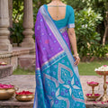 Vibrant Purple Soft Silk Saree with Jacquard Work Rich Border for Wedding