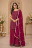 Stunning Magenta Georgette Designer Sharara Suit with Embroidery Work and Designer Dupatta (Copy)
