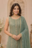 Stylish Sea Green Georgette Designer Sharara Suit with Embroidery Work and Designer Dupatta