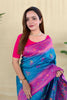 Elegant Sky Blue Silk Zari Weaving Work Saree for Wedding