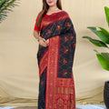 Royal Navy Blue Silk Zari Weaving Work Saree for Wedding