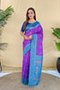 Stylish Purple Silk Zari Weaving Work Saree for Wedding