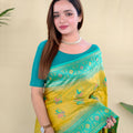 Stylish Yellow Silk Zari Weaving Work Saree for Wedding