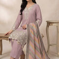 Elegant Pink Star Georgette Designer Straight Salwar Suit with Embroidery Work and Multicolor Dupatta