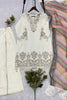 Charming Cream Star Georgette Designer Straight Salwar Suit with Embroidery Work and Multicolor Dupatta