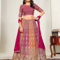Royal Multicolor Designer Lehenga Choli with Embroidery Work and Matching Dupatta for Wedding