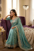 Stunning Aqua Blue Soft NC Vichitra Saree Embroidery Work for Wedding