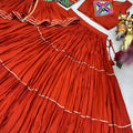 Stylish Rust Orange Cotton Navratri Chaniya Choli with Kutchi Mirror Work Jacket for Women