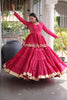 Elegant Rani Pink Cotton Designer Lehenga Choli with Layered Flared Skirt for Navratri