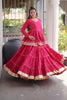Elegant Rani Pink Cotton Designer Lehenga Choli with Layered Flared Skirt for Navratri