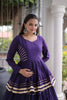 Stylish Purple Cotton Designer Lehenga Choli with Layered Flared Skirt for Navratri