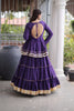 Stylish Purple Cotton Designer Lehenga Choli with Layered Flared Skirt for Navratri