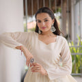 Charming Off White Cotton Designer Lehenga Choli with Layered Flared Skirt for Navratri