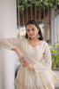 Charming Off White Cotton Designer Lehenga Choli with Layered Flared Skirt for Navratri